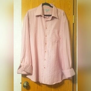 Fratello Pink/White Dress Shirt 18 1/2 36-37